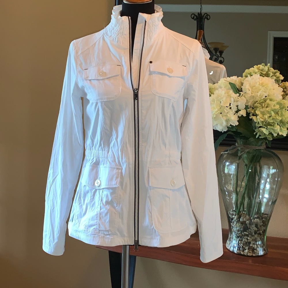 LOLE Super Cute White Utility Rain Jacket